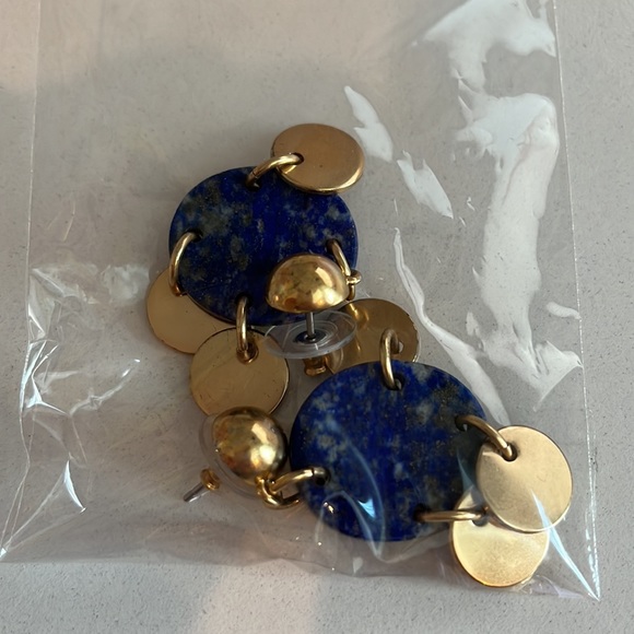 J. Crew Lapis Drop Stone & Disc Earrings - Picture 5 of 5